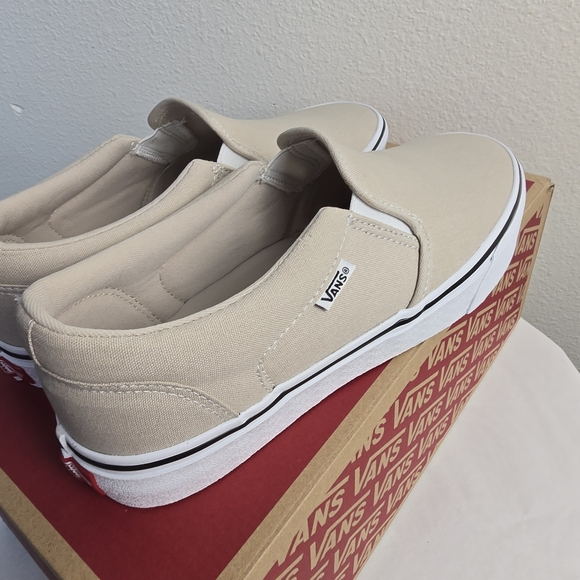 Vans Asher Men's Slip on Canvas Beige Sneakers Tennis Shoes Size 8.5 - Picture 8 of 9
